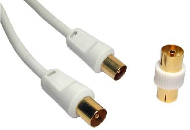 Photos - Cable (video, audio, USB) Cables Direct 1.8m TV Aerial Cable with Coupler 2TV-01 