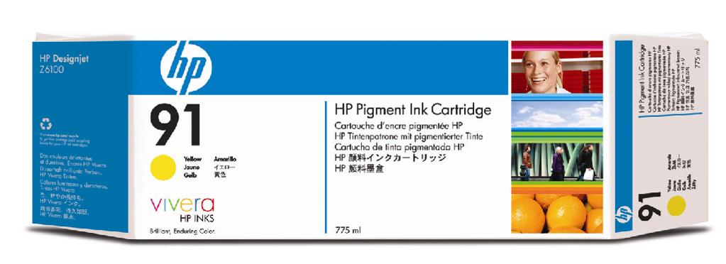 Lot De Cartouches D'Encre HP DesignJet 91 Originales - Noir - Réf. 2014-2021 - Ouvert Jamais Utilisé