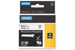 Newell (6mm) Permanent Polyester Tape (Black on White) for Dymo Rhino and Dymo IPL-219 Industrial Label Printers