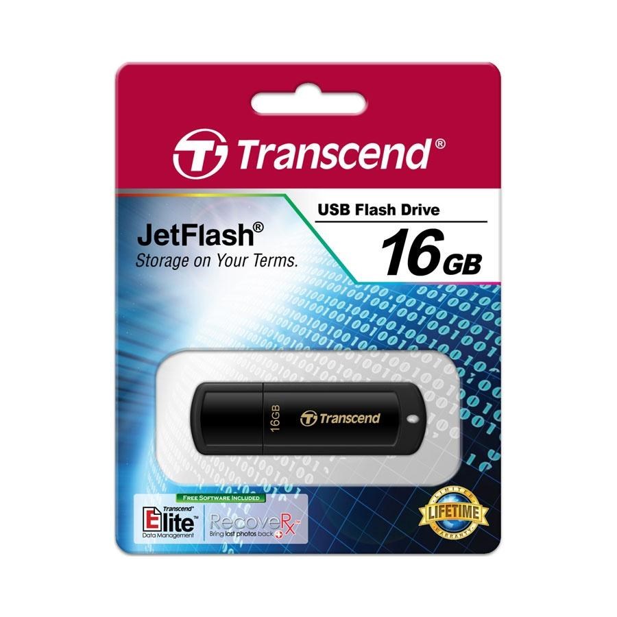 Transcend JetFlash 350 16GB USB 2.0 Drive (Black) TS16GJF350 CCL