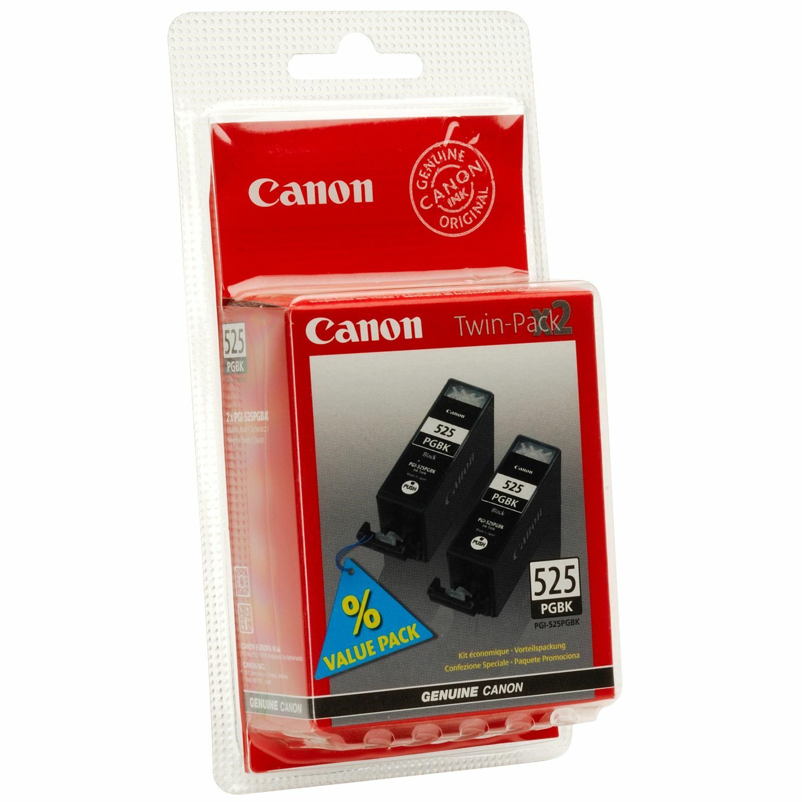 Photos - Ink & Toner Cartridge Canon PGI-525PGBK  Black Ink Cartridge Pack of 2 4529B01 (Yield: 341 Pages)