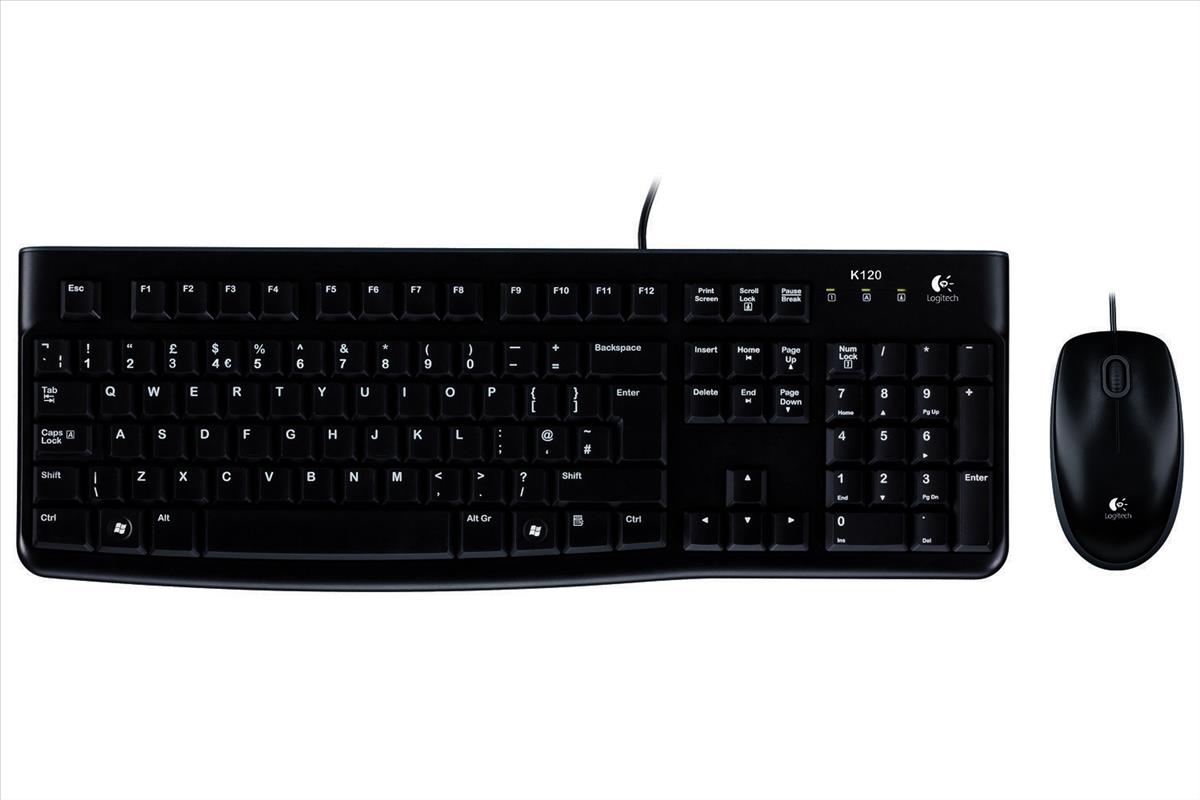 Logitech MK120 Desktop Wired USB Keyboard and Optical Mouse (Black