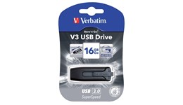 Verbatim Store 'n' Go V3 16GB USB 3.0 Flash Stick Pen Memory Drive - Grey 