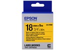 Epson LK-5YBW (18mm x 9m) Strong Adhesive Label Cartridge (Black on Yellow) for LabelWorks Label Makers