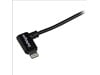StarTech.com (2m/6 feet) Angled Black Apple 8-pin Lightning Connector to USB Cable for iPhone / iPod / iPad