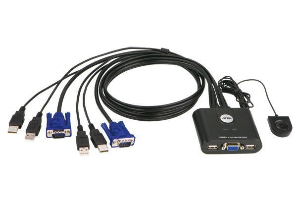 Aten CS22U 2Port USB Cable KVM Switch (Black) CS22U CCL Computers