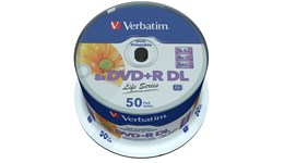 Verbatim 8.5GB DVD+R DL Discs, 8x, Printable, 50 Pack Spindle