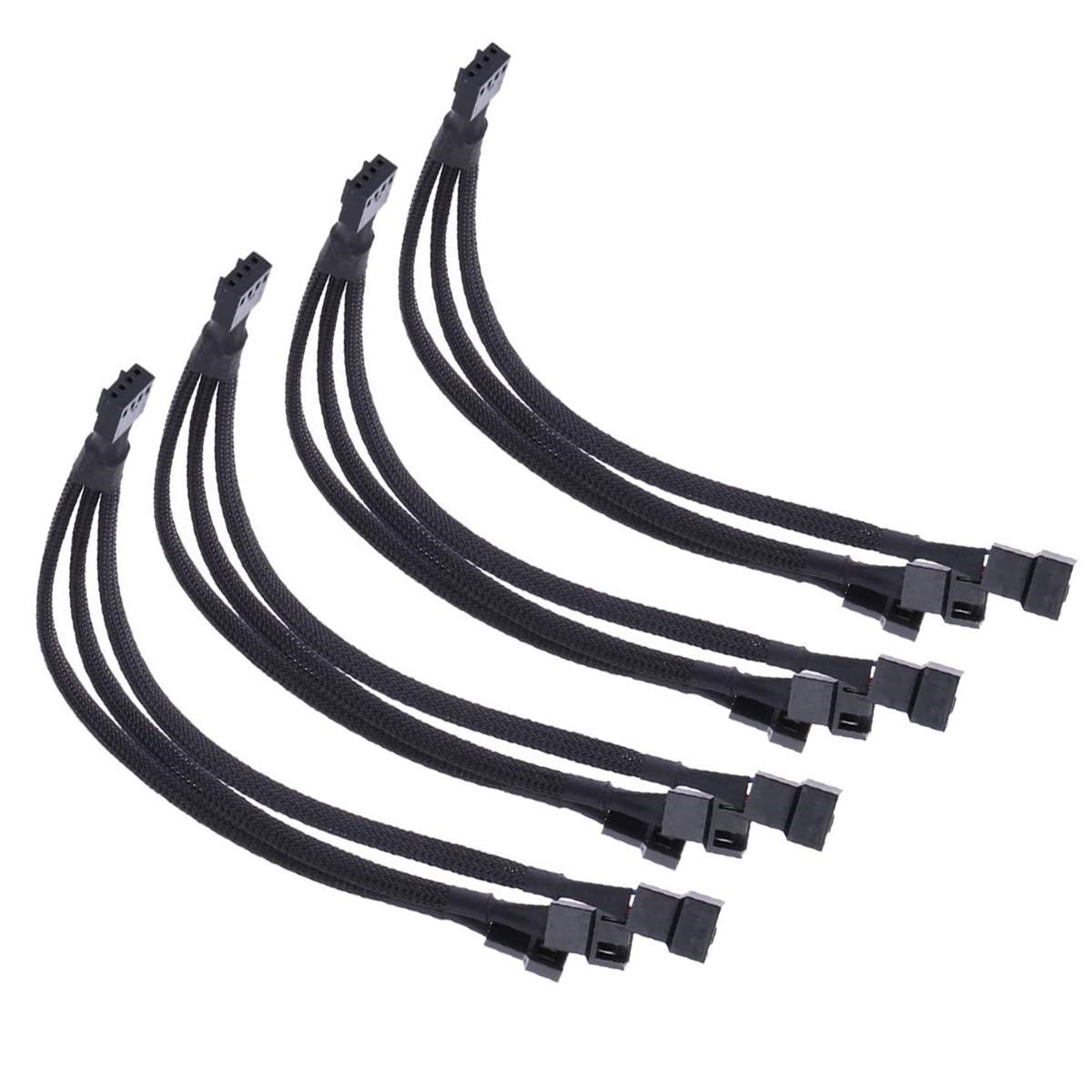 YMWALK 4-pin PWM Fan Cable 1-to-3 Splitter (Pack of 4)