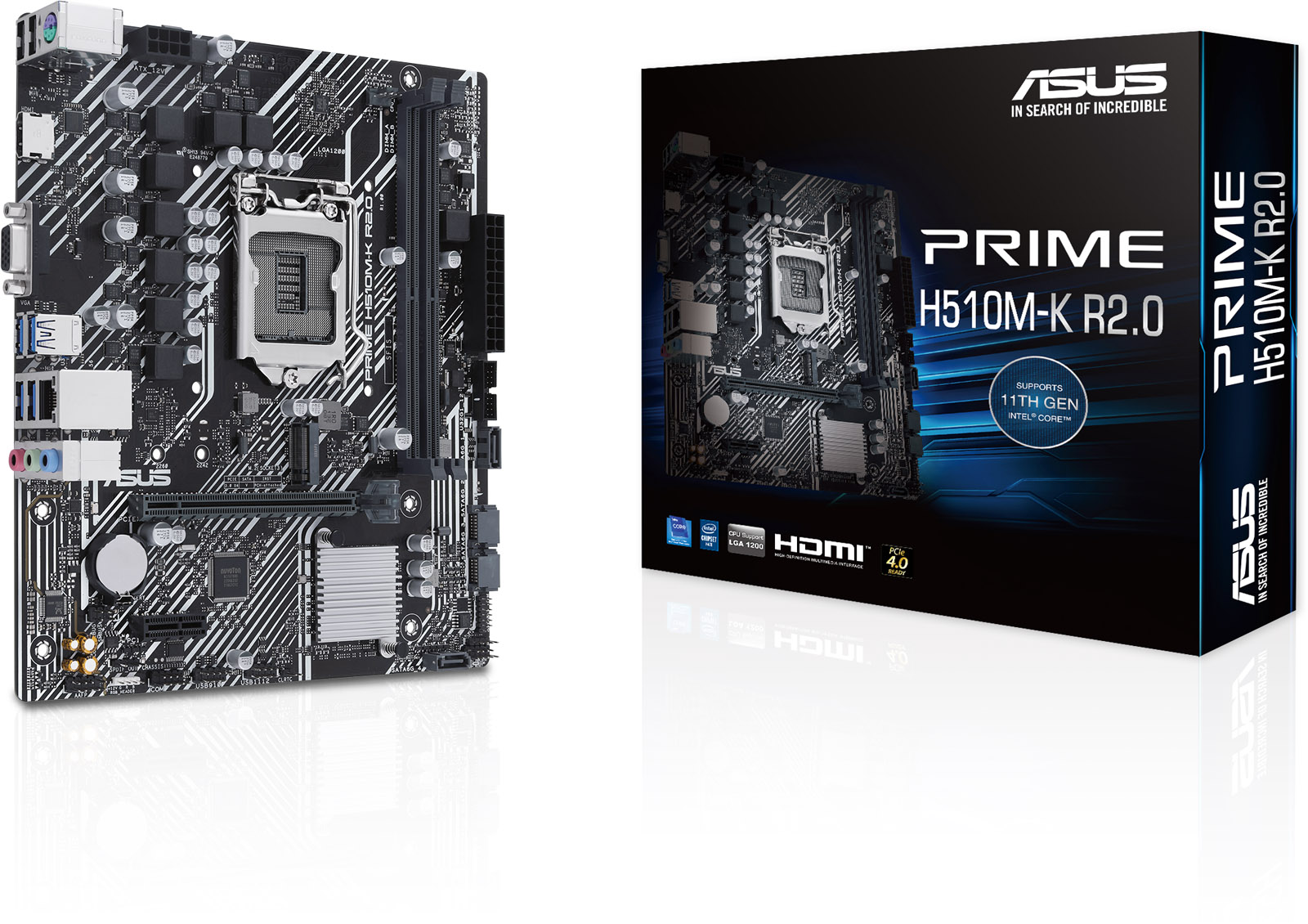 ASUS Prime H510M-K R2.0 mATX Motherboard for Intel LGA1200 CPUs