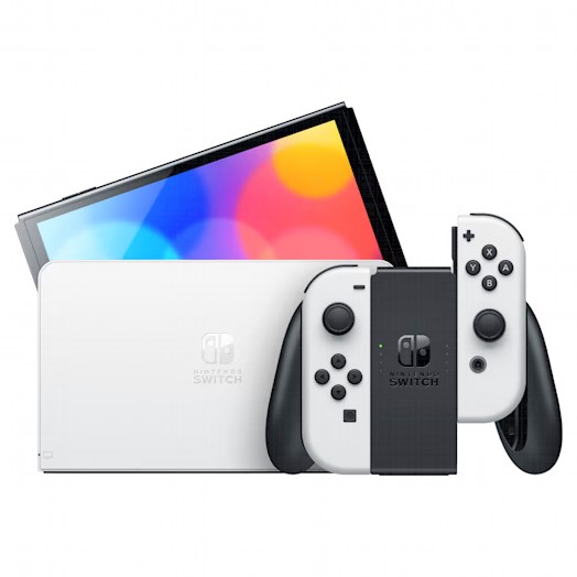 Nintendo Switch OLED Console in White with White Joy-Con