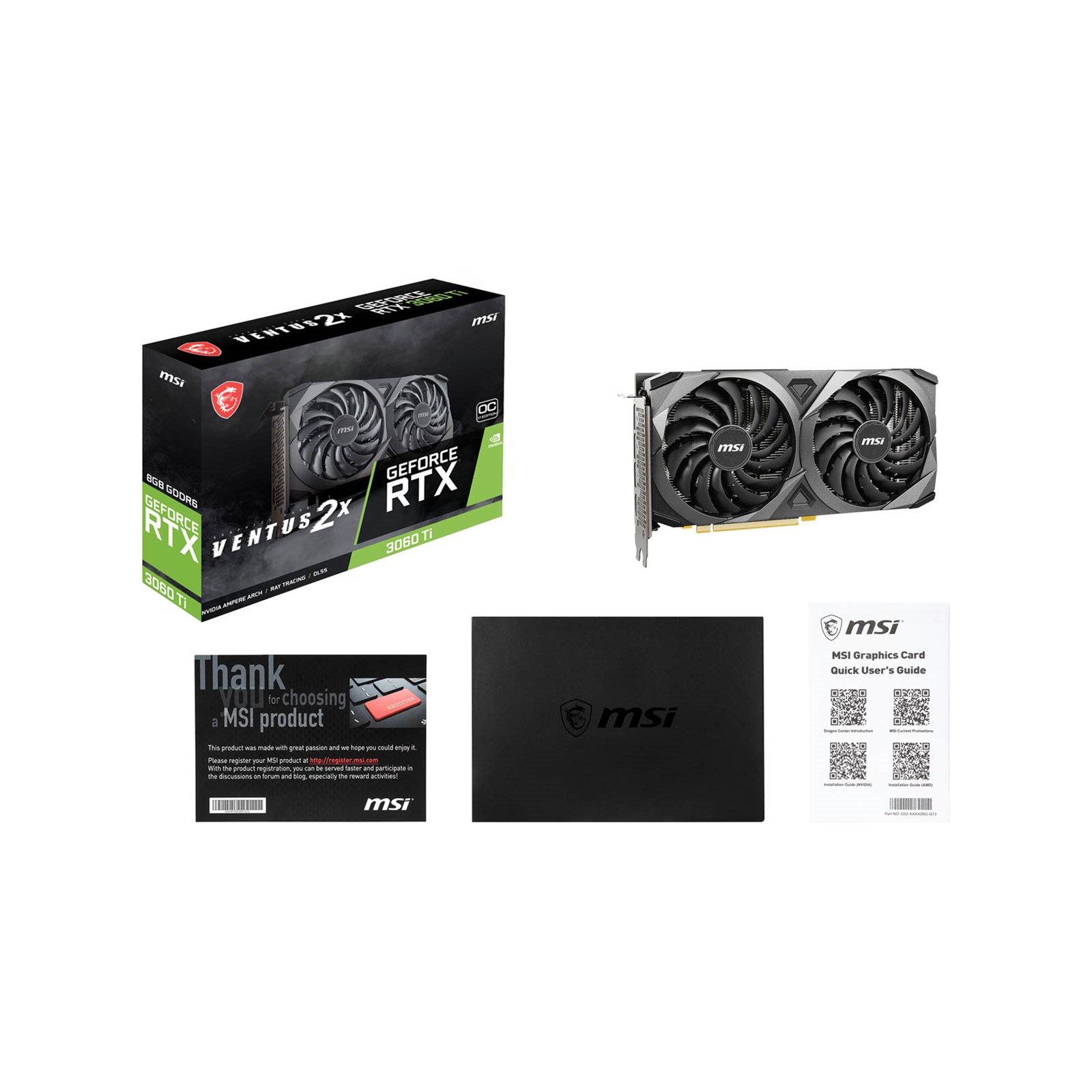 MSI GeForce RTX 3060 Ti Ventus 2X 8GB OC GPU - RTX 3060 Ti VENTUS 2X 8G ...