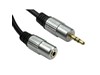 Cables Direct 0.5m 3.5mm Stereo Extension Cable with Gold Connectors