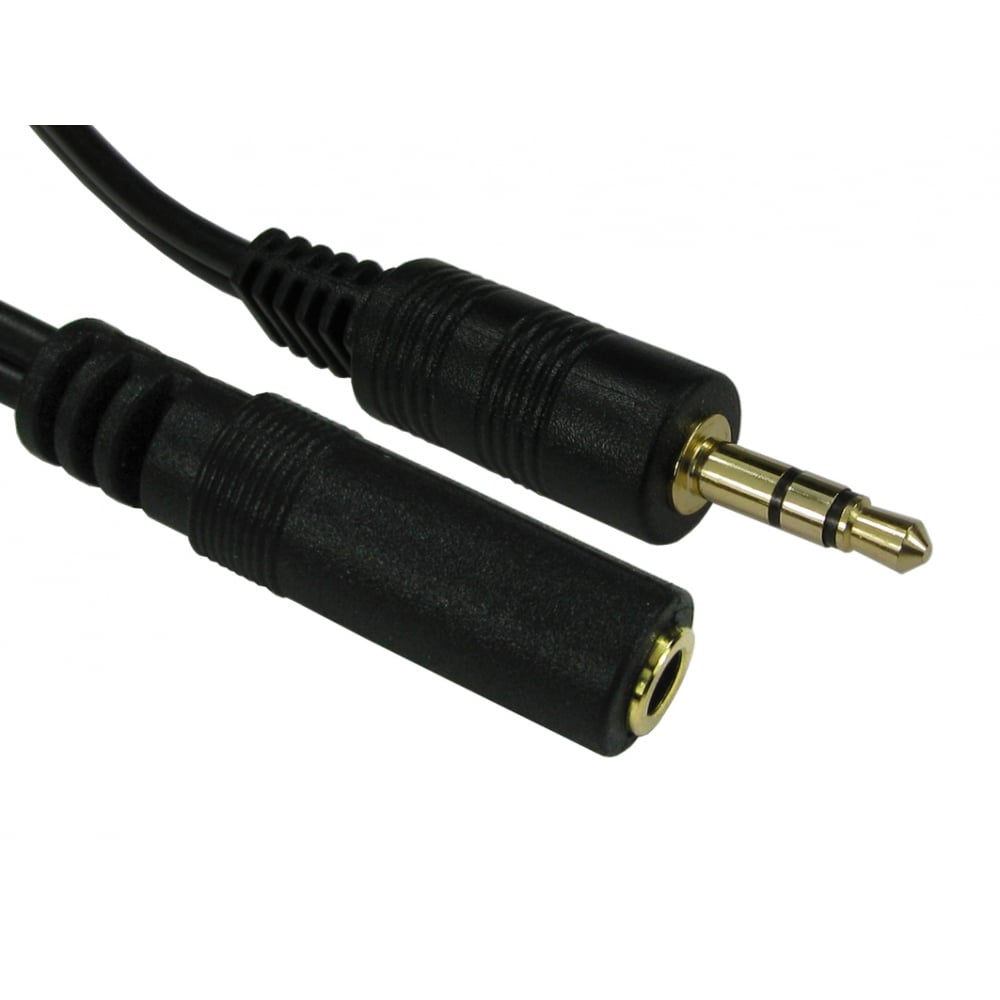 Black Cables Direct 3.5Mm Stereo Extension Cable, 1.2M