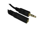 Cables Direct 1.2m 3.5mm Stereo Extension Cable, Black