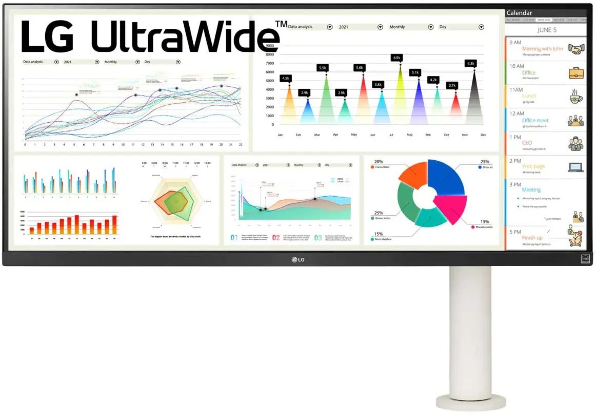 LG UltraWide 34WQ680-W 34" UltraWide Monitor - IPS, 60Hz, 5ms, Speakers, HDMI
