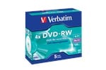 Verbatim 4.7GB DVD-RW Discs, 4x, 5 Pack Jewel Case