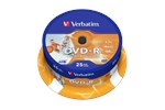 Verbatim 4.7GB DVD-R Discs, 16x, Wide Inkjet Printable, 25 Pack Spindle