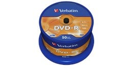 Verbatim 4.7GB DVD-R Discs, 16x, 50 Pack Spindle