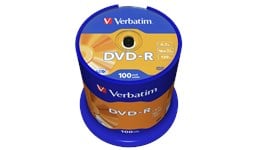 Verbatim 4.7GB DVD-R Discs, 16x, 100 Pack Spindle