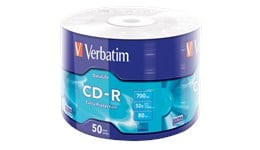 Verbatim 700MB CD-R Extra Protection Discs, 52x, 50 Pack Wrap Spindle