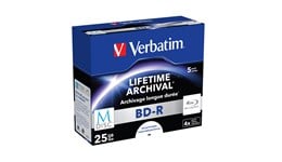 Verbatim MDISC 25GB BD-R Lifetime Archival Discs, 4x, 5 Pack Jewel Case
