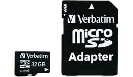 Verbatim (32GB) microSDHC Memory Card (Class 10) with Adaptor