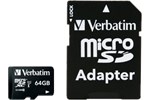 Verbatim Premium (64GB) Class 10 microSDXC Memory Card with Adaptor