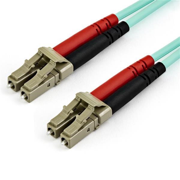 Photos - Ethernet Cable Startech.com 10m OM4 LC to LC Multimode Duplex Fiber Optic Cable in 450FBLCLC10 