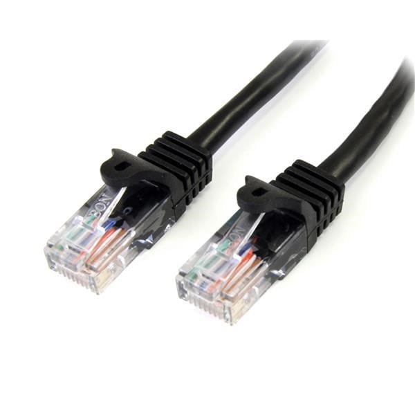 Photos - Ethernet Cable Startech.com 0.5m CAT5E Patch Cable  45PAT50CMBK (Black)
