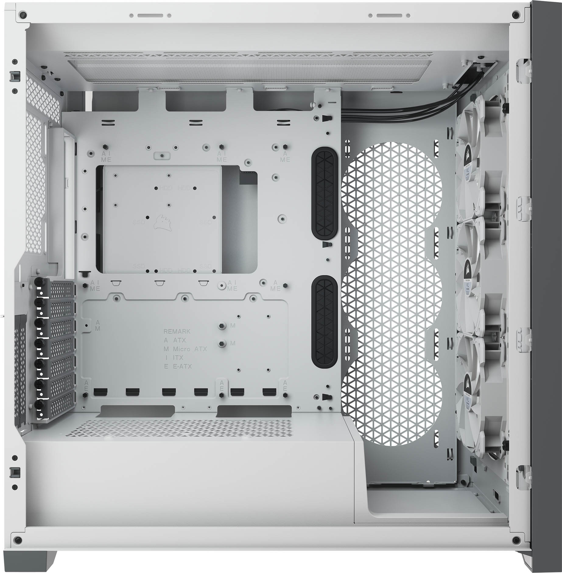 Corsair iCUE 5000X RGB Mid Tower E-ATX Case in White with 4x