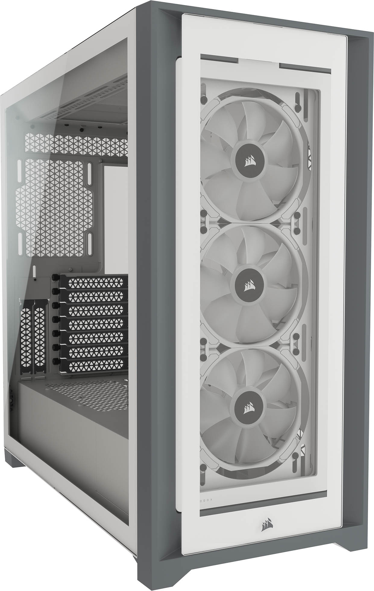 Corsair iCUE 5000X RGB Mid Tower E-ATX Case in White with 4x