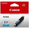 Canon CLI-551C Ink Cartridge - Cyan, 7ml (Yield 304 Pages)