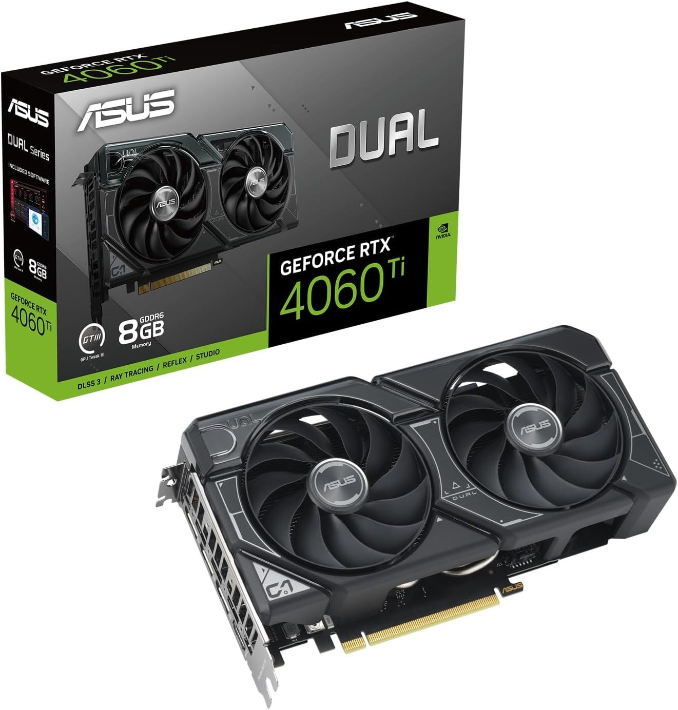 Asus Black Dual Geforce Rtx 4060 Ti Evo8gb Gddr6 Graphics Card
