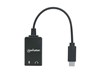 Manhattan USB-C Audio/Sound Adapter, USB-C to 3.5mm Mic-in and Audio-Out ports, 480 Mbps (USB 2.0), supports 2.1 stereo, Cable 11cm, Black, Box