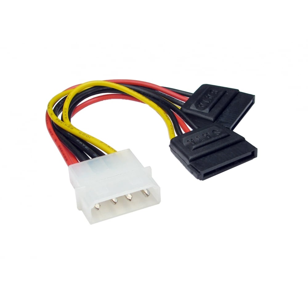 Cables Direct Molex To Two Sata Power Splitter Cable Size 4