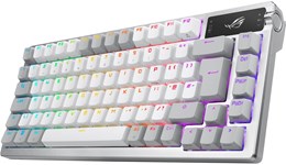 ASUS ROG Azoth Wireless Mechanical RGB Gaming Keyboard in White, 75pc, ROG NX Snow Switches