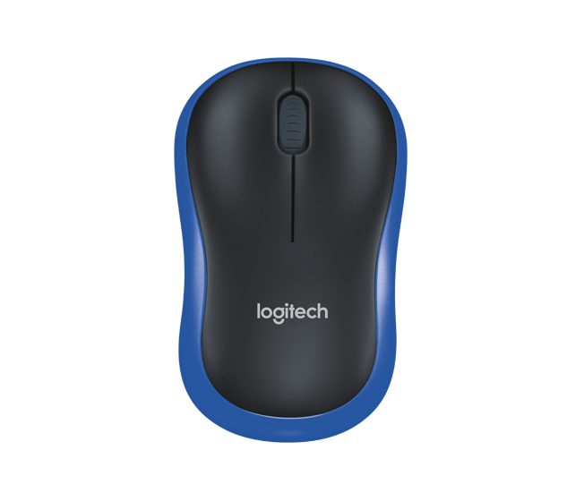 Logitech Blue M185 Wireless Mouse (Blue) Small