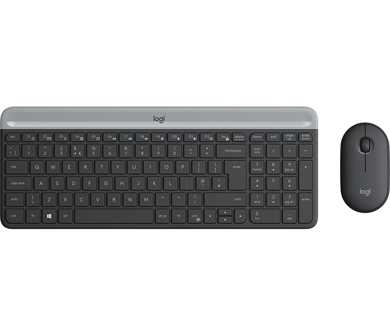 Logitech Mk470 Slim Wireless Combo Keyboard And Mouse (Graphite) - Uk Small