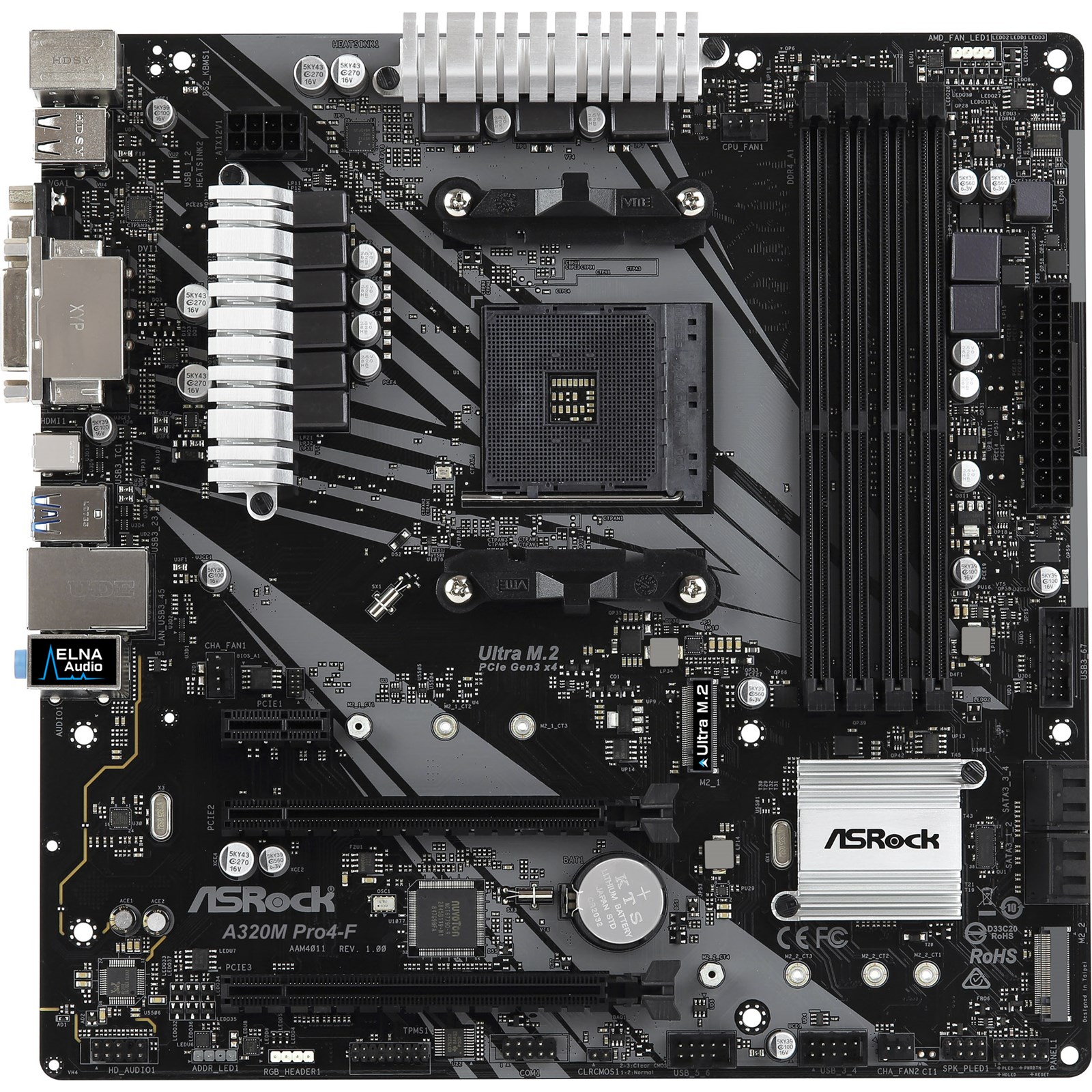 ASRock A320M Pro4F AMD Socket AM4 Motherboard 90MXBAA0A0UAYZ CCL