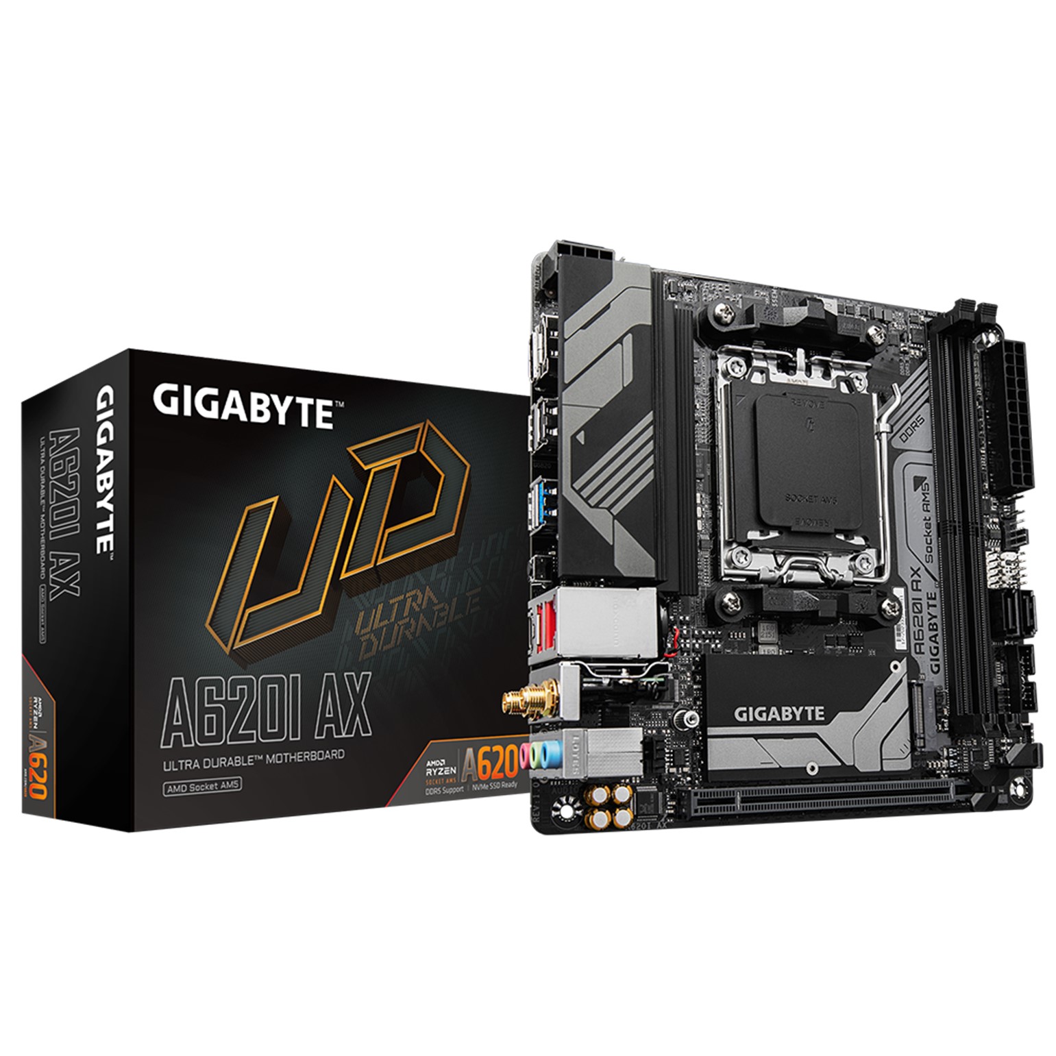 Gigabyte A620I AX ITX Motherboard for AMD AM5 CPUs