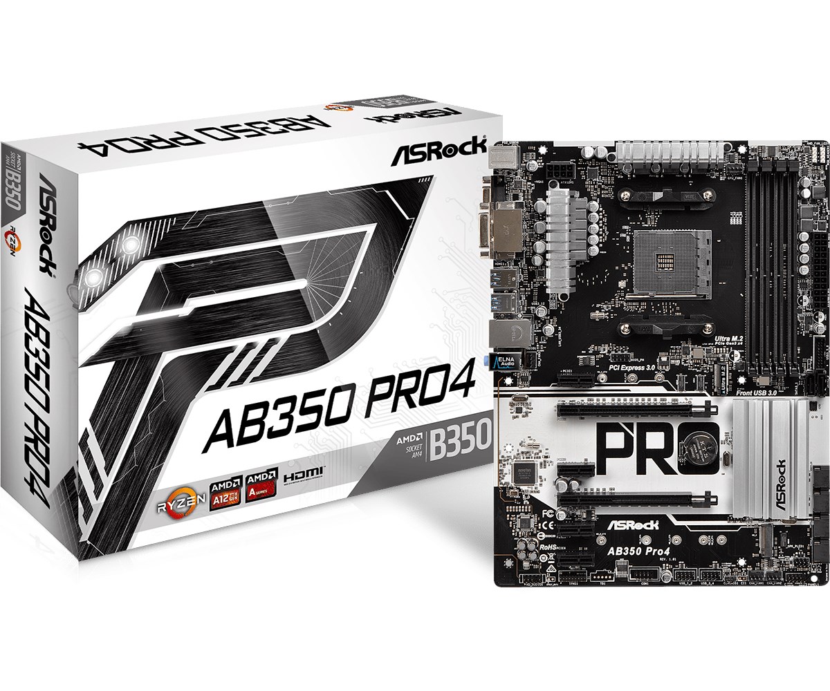 ASRock AB350 Pro4 AMD Socket AM4 Motherboard 90MXB510A0UAYZ CCL