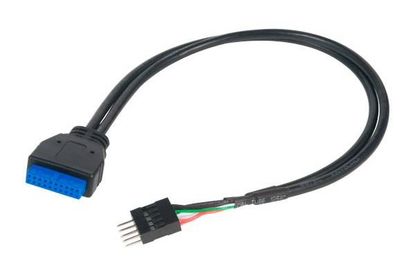 Photos - Cable (video, audio, USB) Akasa 300mm USB 3.0 to USB 2.0 Adapter Cable AK-CBUB36-30BK 