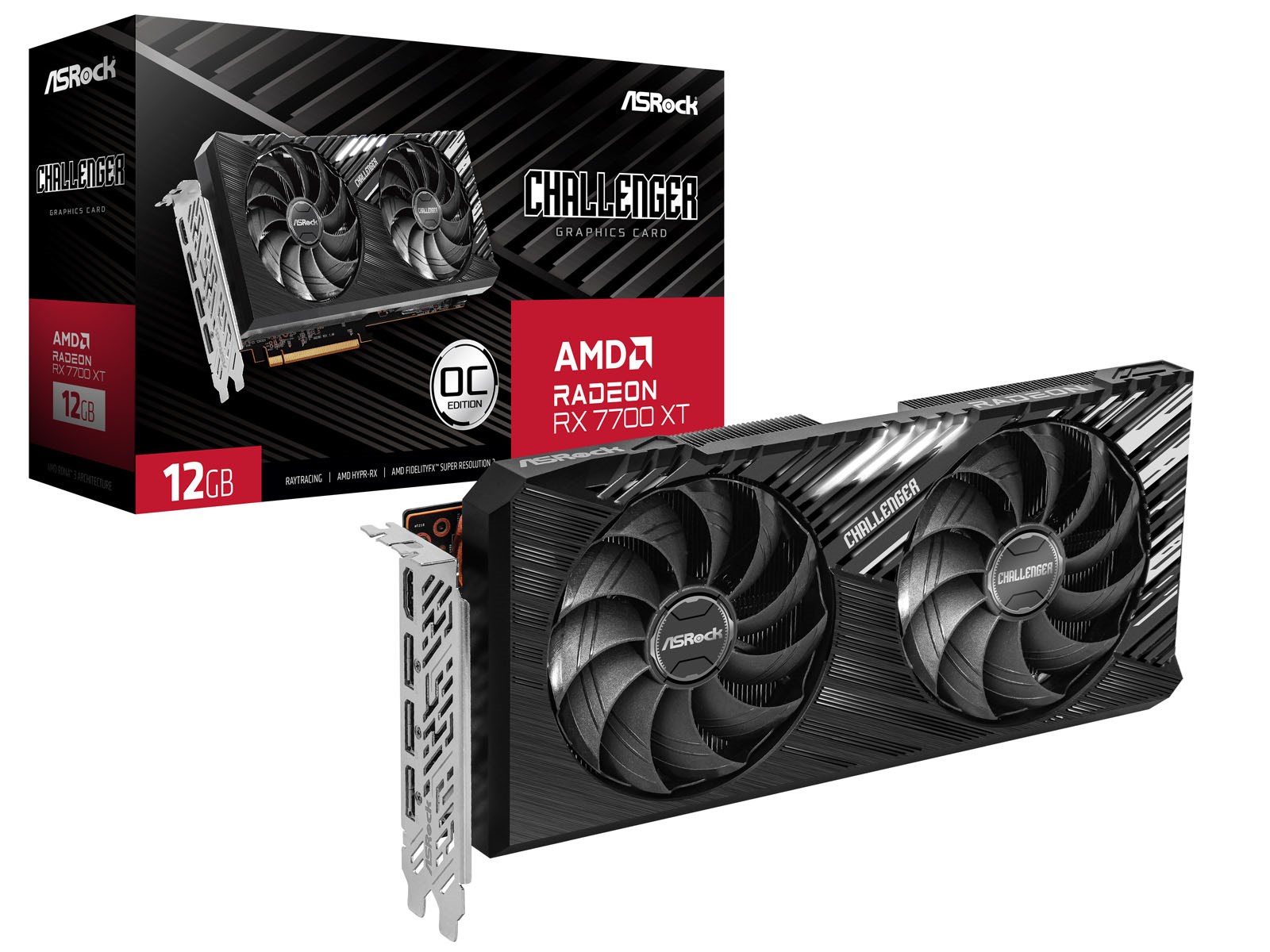ASRock Radeon RX 7700 XT Challenger 12GB OC GPU - 90-GA4QZZ ASRock Radeon RX 7700 XT Challenger 12GB OC GPU - 90-GA4QZZ