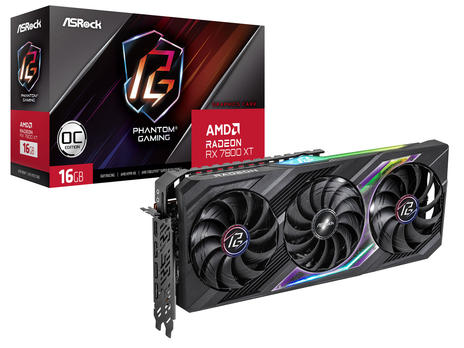 ASRock Radeon RX 7800 XT Phantom 16GB OC GPU - 90-GA4MZZ-00UANF | CCL