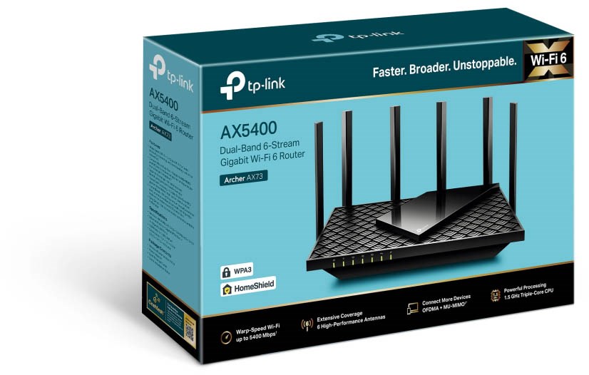 TP-Link Archer AX73 V1 AX5400 Dual-Band Gigabit Wi-Fi 6 Router