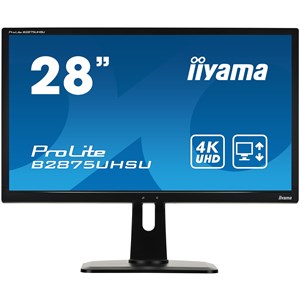 iiyama ProLite (28 inch) LED Backlit LCD Monitor 1000:1 300cd/m2 (3840x2160) 1ms VGA/DVI/HDMI/DisplayPort/USB (Black)