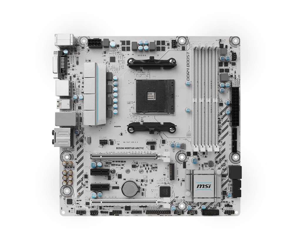 MSI B350M MORTAR ARCTIC AMD Socket AM4 Motherboard B350M MORTAR
