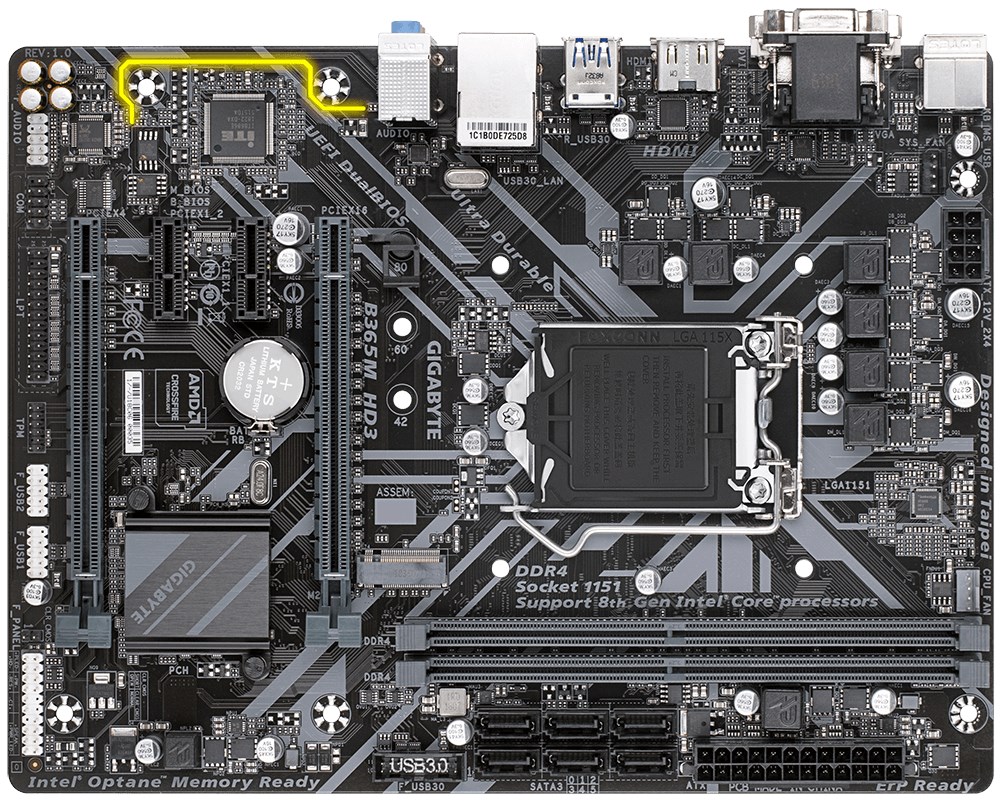 Gigabyte B365M HD3 Intel Socket 1151 Motherboard - B365M HD3 | CCL