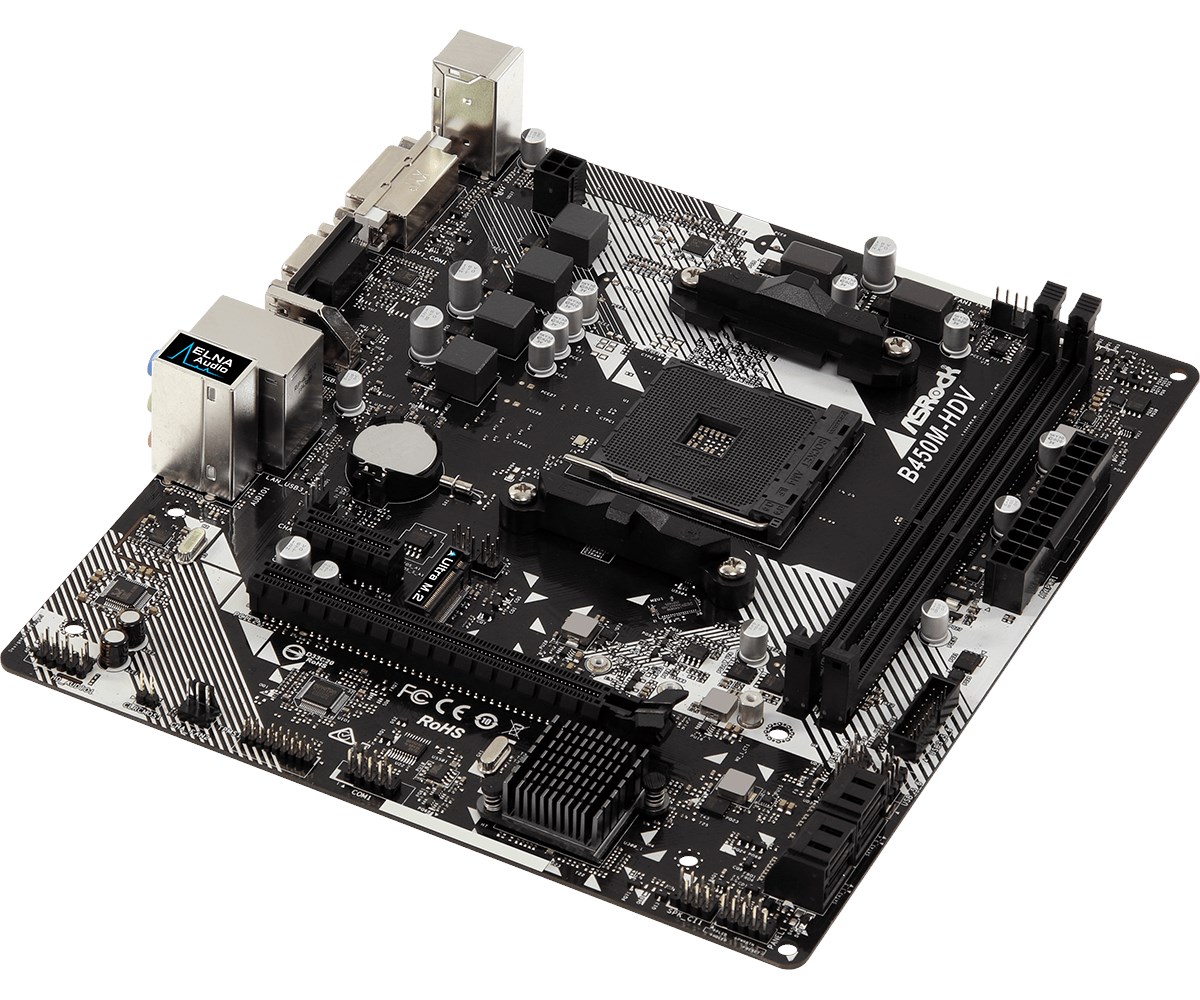 ASRock B450M-HDV R4.0 AMD Socket AM4 B450 Chipset MicroATX Motherboard ...