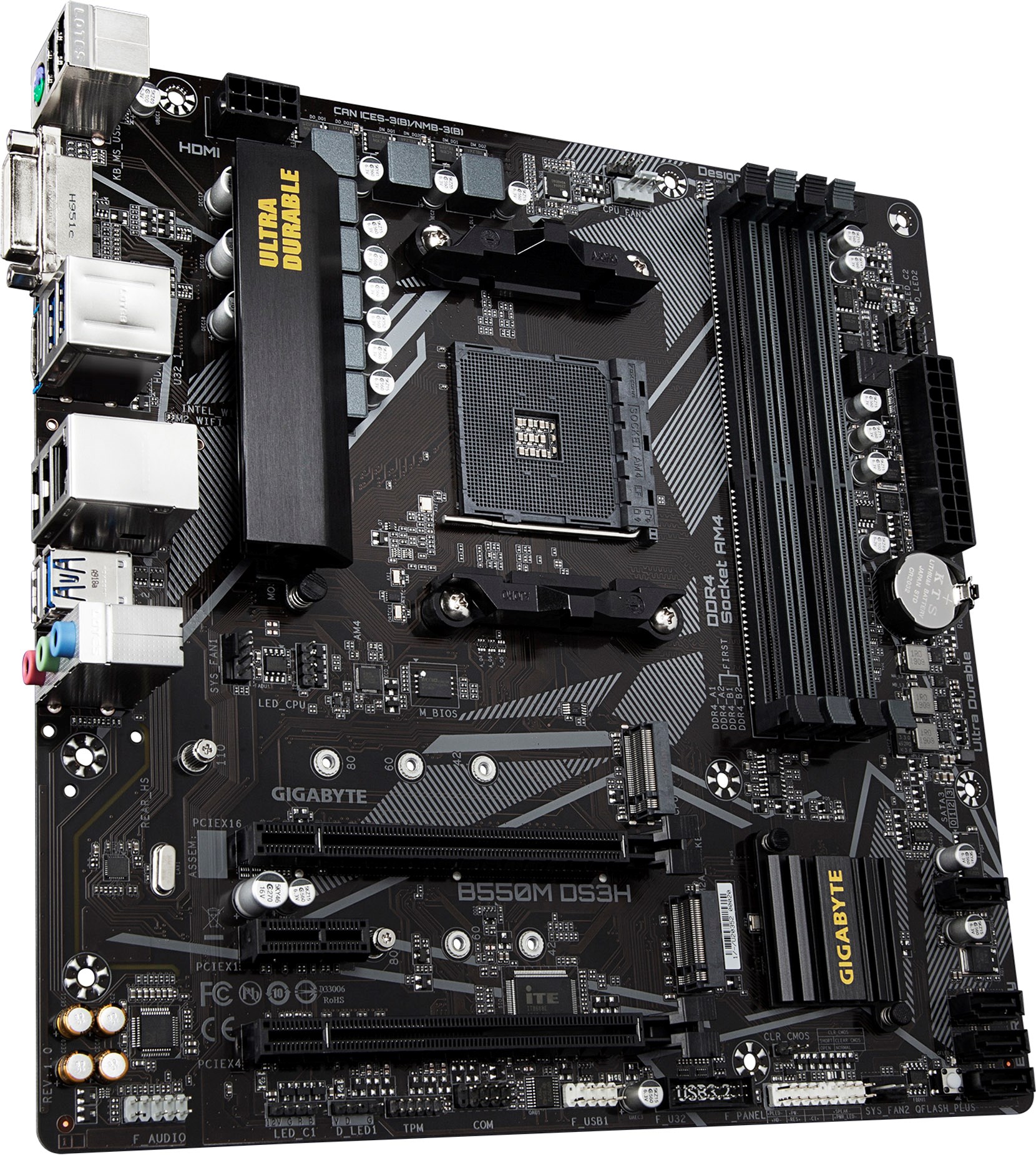 GIGABYTE B550M DS3H AMD B550 Socket AM4 Micro ATX DDR4-SDRAM Motherboard Gigabyte AMD B550M DS3H Micro-ATX Motherboard LN108440 | SCAN UK